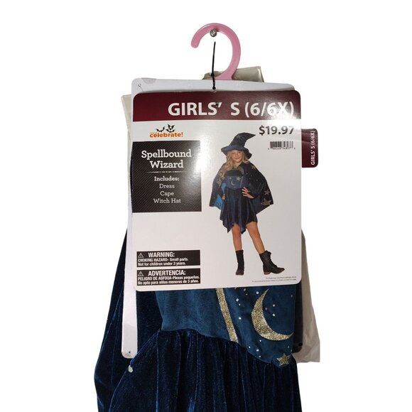Girls S (6/6X) Spellbound Wizard Complete 3 Piece Halloween Costume - Picture 4 of 8